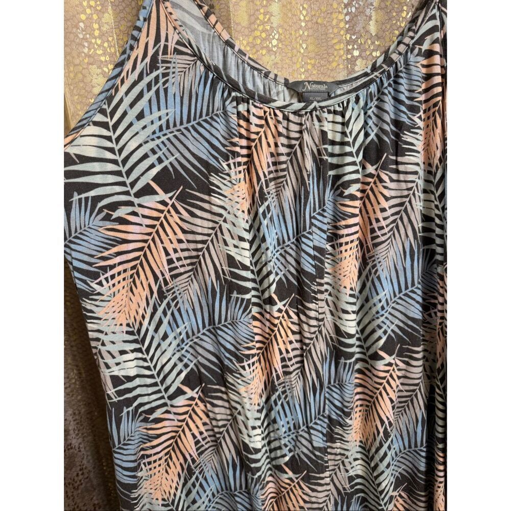 Natural Reflections Colorful Palm Leaf Springtide Modal Jumpsuit XL/XXL - Picture 3 of 7